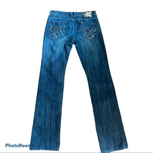 Luxury Fashion  rhinestone design flare jeans